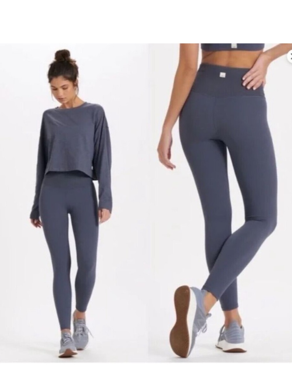 Vuori Rib Studio Legging Ribbed Waistband -Dark Slate Blue/Gray Best Fit Medium